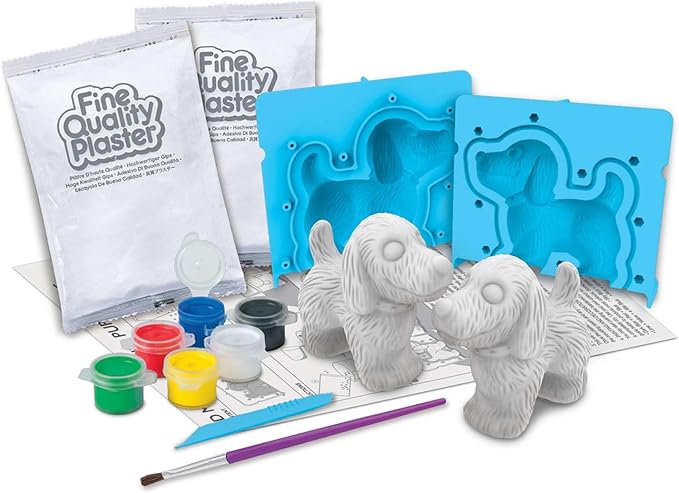 4M 3D Mould & Paint - Puppy Dogs Kit for Kids Ages 5+ - Create, Paint, and Decorate Adorable Puppy Figurines!