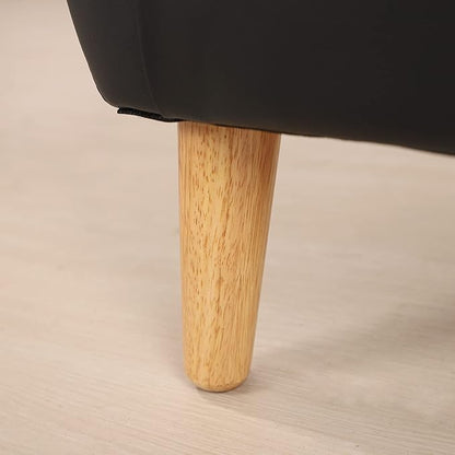 Getifun Single PVC Kids Sofa Chair, Toddler Sofa and Couch with Wooden Legs, Children Armchair for Children Gift (Black)