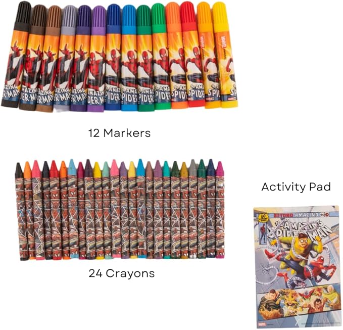 Innovative Designs Marvel Avengers Spiderman Creative Coloring Canvas Painting and Activity Set for Kids, 1000+ pcs