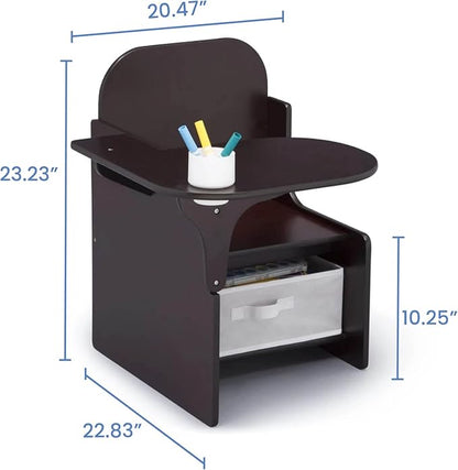Delta Children MySize Chair Desk With Storage Bin, Dark Chocolate