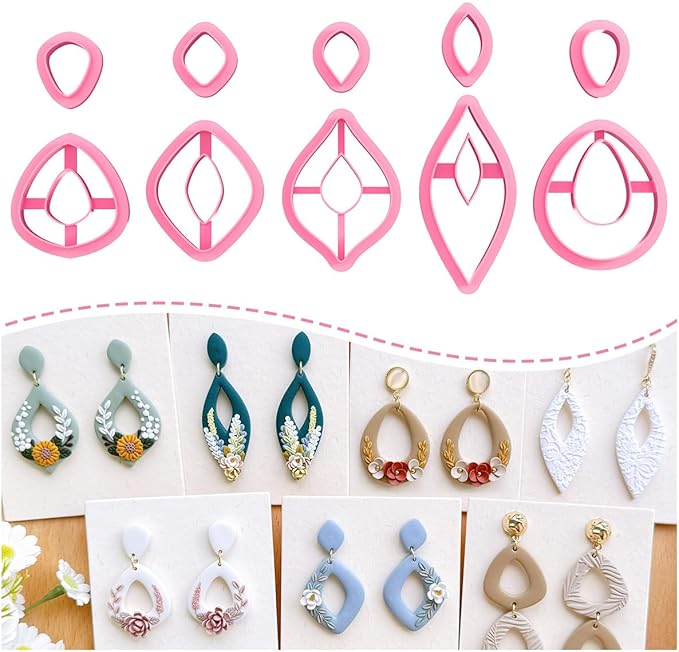 Keoker Polymer Clay Cutters, Boho Polymer Clay Cutters, Clay Earrings Cutters, Basic Polymer Clay Jewelry Making Supplies, Polymer Clay Cutter Sets