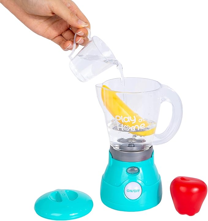 Toy Blender for Kids That Works Small Smoothie Maker with Realistic Action Montessori Pretend Play Kitchen Appliances Cooking Set Accessories for Toddlers Ages 3-5 Toy Food Girl Gift