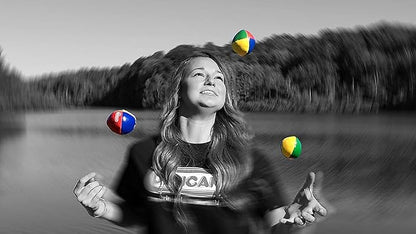 Duncan Toys Juggling Balls, Multicolor, Vinyl Shells, Circus Balls with 4 Panel Design, Plastic Beans, 3 Pack, Blue & White