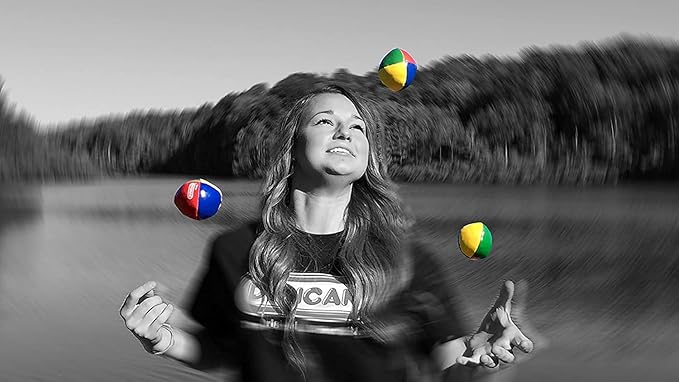 Duncan Toys Juggling Balls, Multicolor, Vinyl Shells, Circus Balls with 4 Panel Design, Plastic Beans, 3 Pack, Red & Yellow