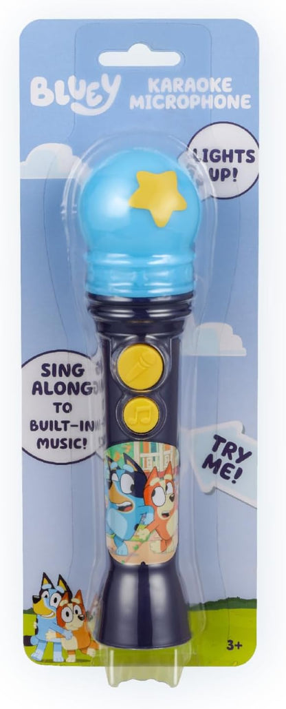 eKids Bluey Microphone Toy for Toddlers, Includes Built-in Music and Lights, Designed for Fans of Bluey Toys