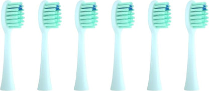 NELL&WELL 6 Pieces Replacement Toothbrush Heads for NW010/NW-006/NW-007 Sonic Electric Toothbrush (Blue)