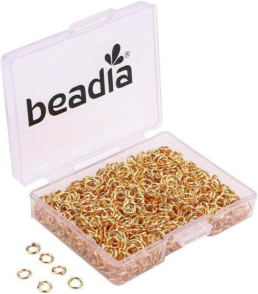 Open Jump Rings Gold 0.6x4mm 1000pcs for DIY Jewelry Making Supplies