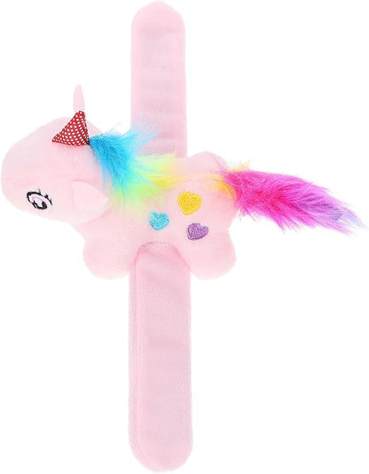 Animal Slap Bracelet Unicorn Slap Bracelet Plush Stuffed Animal Hugger Snap Wrist Band for Kids Birthday Party