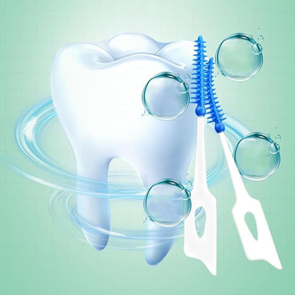 Ndzefan160PCS Portable Silica Gel Toothpick Toothbrush Original Suitable for Oral Care of Adults and Children,Toothpick Brushes Teeth Cleaning Tool (Blue)