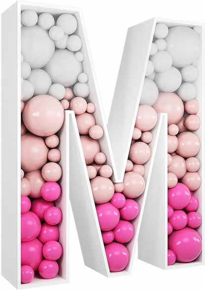 3FT Tall Mosaic Balloon Frame Letters Big Marquee Light Up Letters DIY Kit for Birthday Party Wedding Backdrop Decor Letter M Pre-Cut Foam Board