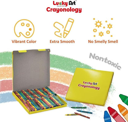 Lucky Art 400 Sets of 4 Packs (1600 count) Standard Size Crayons - Mini Crayon Packs, Non-Toxic Crayons; Crayons in bulk for Kids Party Favors, School Supplies for Teachers & Travel Crayons