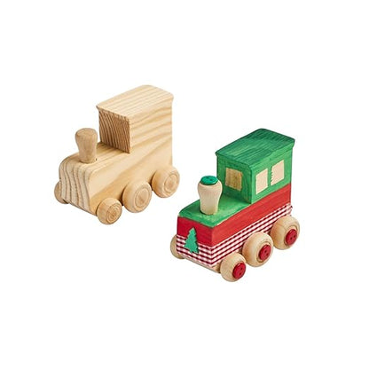 Colorations® Decorate Your Own Wooden Trains, Set of 12, Craft for Kids & Fun Home Activities, Create Unique & Personal Designs, Fun Kids Craft Project, Craft Project for Boys & Girls, Craft & Enjoy!