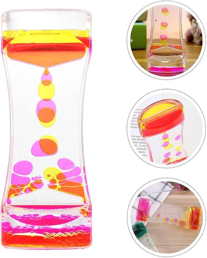 Oneshow Liquid Motion Bubbler Timer Colorful Oil Hourglass Liquid Sensory Toys Activity Fidget Toy Calm Stress Relief Desk Toys Desk Decor for Adults and Teenager Fidget Water Timers 3 Pack