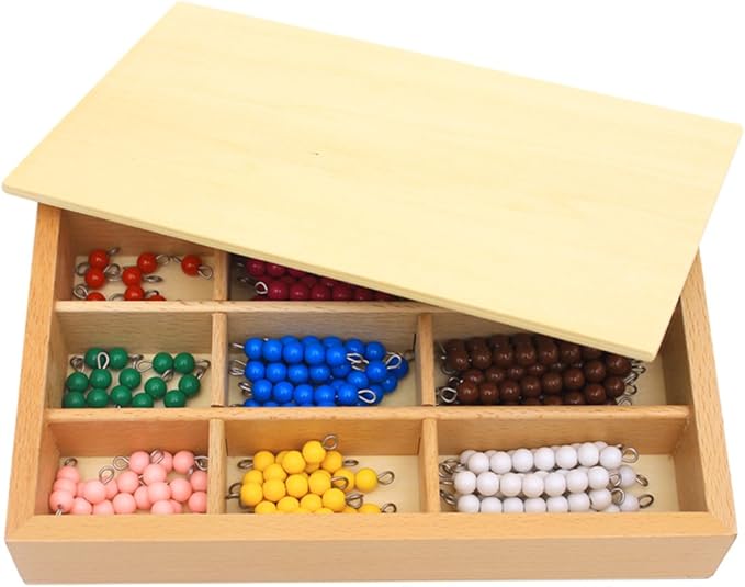 New Sky Montessori Checker Board Beads Early Development Mathematics Material for Kids Wooden Toy Montessori Math Learning Addition and Subtraction Aids