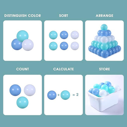 Ball Pit Balls Plastic Balls for Ball Pit Phathalate Free BPA Free Plastic Balls 100pcs 2.2" Set for Toddlers for Play Tent Tunnel