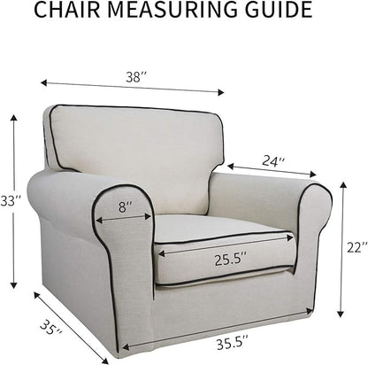 PureFit Reversible Quilted Sofa Cover, Water Resistant Slipcover Furniture Protector, Washable Couch Cover with Non Slip and Elastic Straps for Kids, Pets (Chair, Navy/Navy)