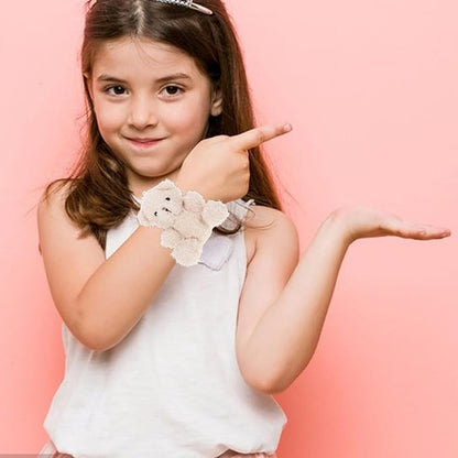 Abaodam Animal Slap Bracelet Bear Slap Bracelet Plush Stuffed Animal Hugger Snap Wrist Band for Kids Birthday Party