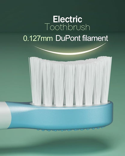 Sonic Rechargeable Kids Electric Toothbrush, 3 Modes with Memory, 35000 Strokes, IPX7 Waterproof,4 Soft Bristles Heads for Boys Girls Ages 3+ 4-7,Blue