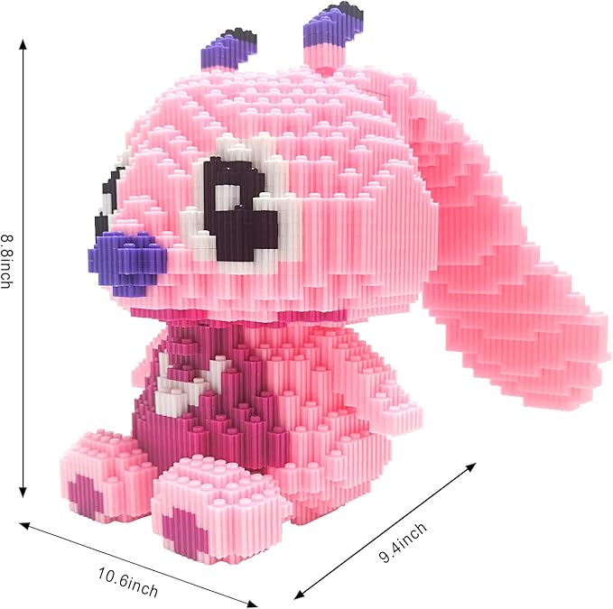 Building Bricks 2200+ Pieces Set - 3D Puzzles Classic Cartoon Characters Building Blocks - Micro Building Block for Boys Girls & Adults (PinkPro)