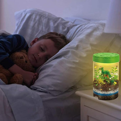 Light-Up Dinosaurs Terrarium Kit for Kids, Glow in Dark Dinosaur Toys for Boys Educational, Science Kit for Kids Ages 4 5 6 7 8-12 Year Old, Dinosaur Toys for Kids, Kids Science