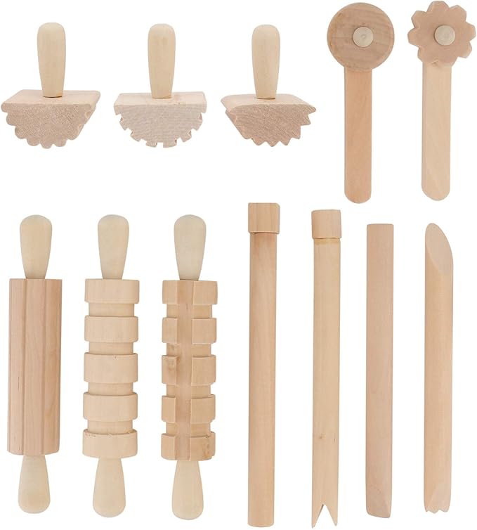 12Pcs Wooden Clay Tool Set Clay Molding Tools for and Art and Crafts Activities
