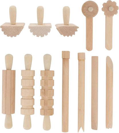 12Pcs Wooden Clay Tool Set Clay Molding Tools for and Art and Crafts Activities