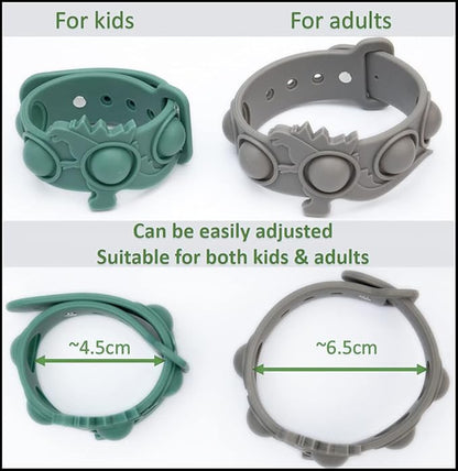 fidgets for Classroom, 2pcs Quiet Silent pop Wristband Watch, Autism Sensory Products, Stress Toys, Silent ADHD Toys for Adults Kids Toddlers
