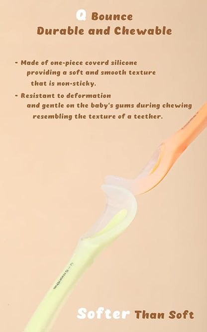 Baby Spoons, First Stage Feeding For Baby, Soft Silicone, Toddler spoon, Baby's First Foods Spoon Set with Travel Case, Gum-Friendly, Baby Gifts, Baby essentials, BPA Free,2-Pack