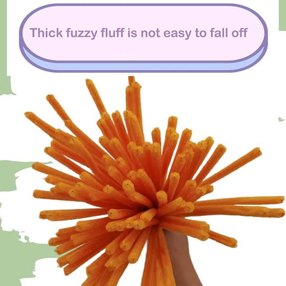 Cldamecy 100 pcs Orange Pipe Cleaners with 20 pcs Googly Eyes,Chenille Stems for Craft Project,Craft Pipe Cleaners for DIY Projects,Arts and Holiday Decoration