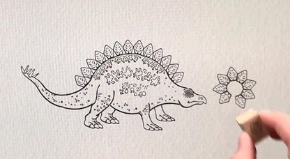 The Purple Cow - Stamper - Dino Maker Stamp Kit for Kids. Paint Stamper for Arts and Crafts. Develop Creativity with 35 Stamps and an Ink pad, for Girls and Boys Ages 6 to 16.