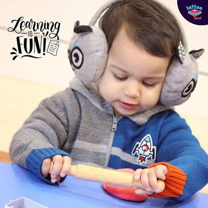 Play Dough Tools Accessories for Kid | Wooden Rolling Pins & Knife | Child-Safe Scissor | Sculpting Tool to Roll, Cut,Flatten | Pretend Play Kitchen Tool | Clay Mould Tool for Kid Ages 2-7