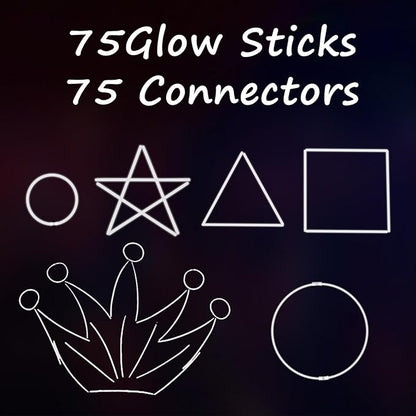 75 Glow Sticks Bracelets and Necklaces, 8'' Glowsticks Bulk Pack Bright Glow in the Dark Party Supplies for Kids (White)