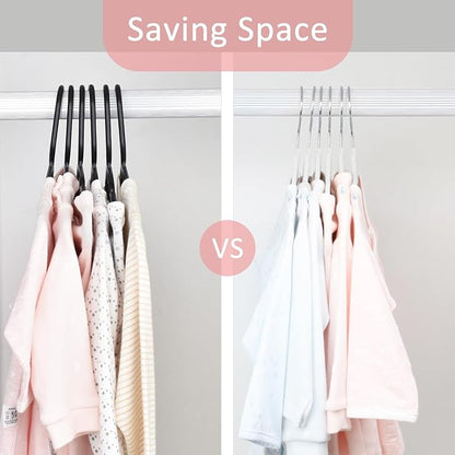 ManGotree Velvet Baby Clothes Hangers, 10.95'' Non-Slip Kids Hangers, Space Saving Hangers for Infant Toddler Children (30 Pack, White)