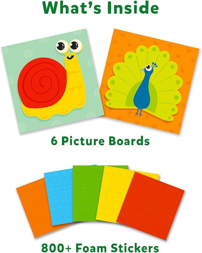 Skillmatics Art Activity - Fun with Foam Animals, No Mess Felt Sticker Art for Kids, 3D Foam Stickers, DIY Craft Kits, Gifts for Boys & Girls Ages 3, 4, 5, 6, 7