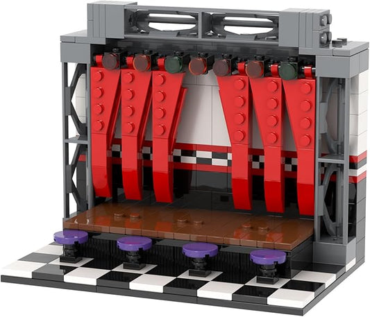 MOOXI-MOC FNAF Stage Building Set,Creative Cute Building Blocks Children Kits,Halloween Christmas for Kids(258pcs)