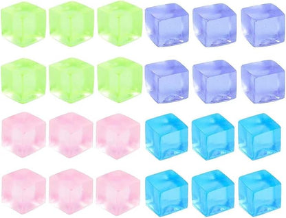 24Pcs Stress Balls Fidget Toys Adults, Ice Cube Squeeze Toys - Square Squeeze Ball Sensory Toys, Squeeze Toys - Small, Stress Balls for Adults, Easter, Christmas, Party Favors, Stocking Stuffers