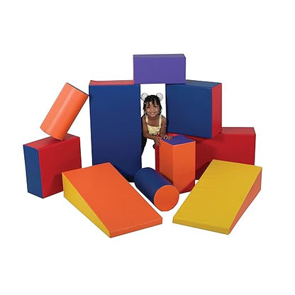 Children's Factory Soft Shapes Set, Primary, CF362-545, Large Foam Blocks, Toddler Playroom, Preschool or Daycare Indoor Playground Building Activity