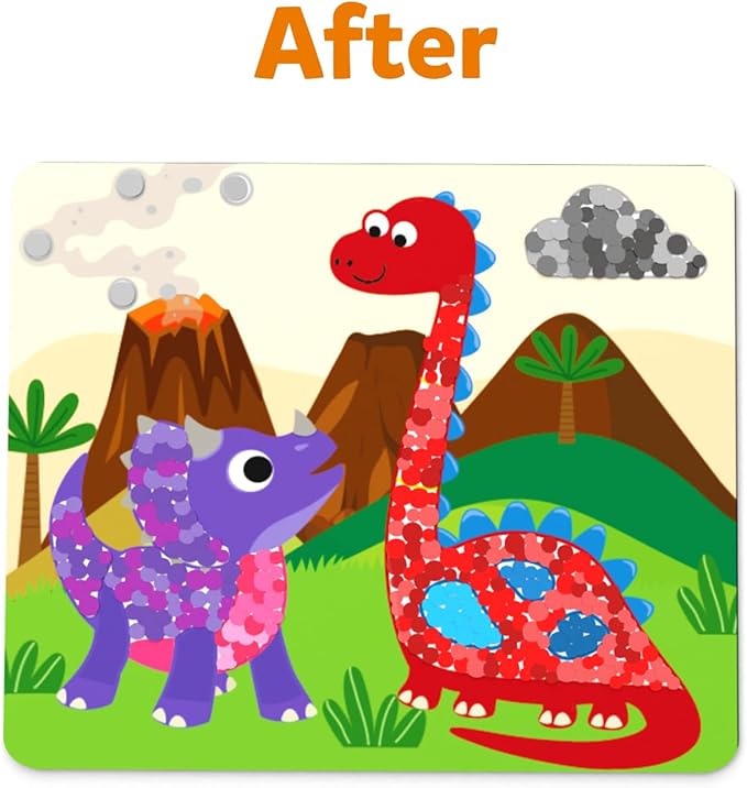 Skillmatics Art Activity - Dot It Dinosaurs, No Mess Sticker Art for Kids, Craft Kits, DIY Activity, Gifts for Boys & Girls Ages 3, 4, 5, 6, 7, Travel Toys for Toddlers