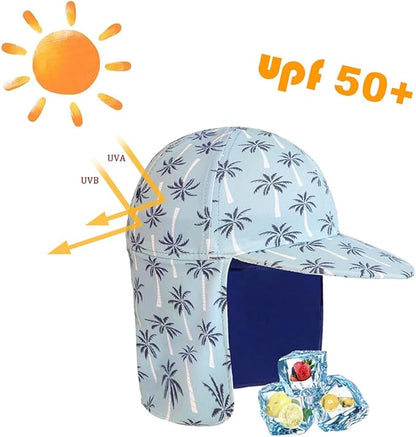 Gifts Treat Kids Legionnaires Hat, UPF 50+ Sun Protection Swim Cap Flap Hat for Kids, Quick Drying Sun Hat for Beach Seaside