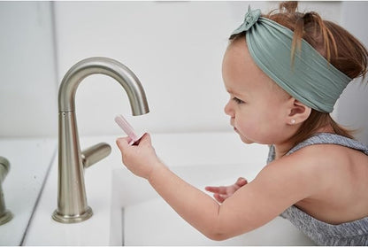 grabease Baby & Toddler Double-Sided Finger Toothbrush for Bath - BPA-Free & Phthalate-Free - 12 Months & Up, Blush, 1 Pack - Toddler Toothbrush - Baby Brush