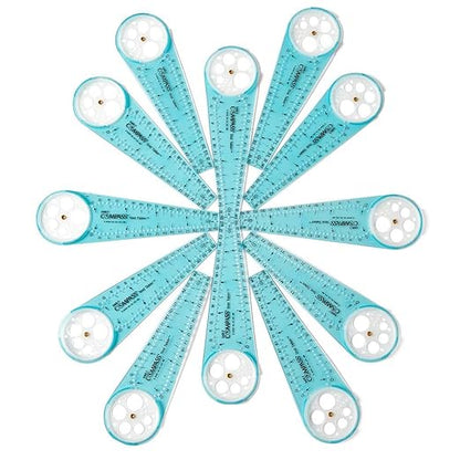 hand2mind Safe-T Math Compass, 10 in. Blue Compass, Compass for Geometry, Compass Drawing Tool, Dysgraphia Tools for Kids, Circle Drawing Tool, Compass Set, Math Classroom Supplies (Set of 12)