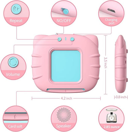 Kidzdo Educational Learning Toys for Toddlers, 540 Sight Words Talking Flash Cards with Music, Montessori Pocket Speech Therapy Toys, Teaching/Birthday Gifts for Ages 2 3 4 5 Years Old Girls (Pink)