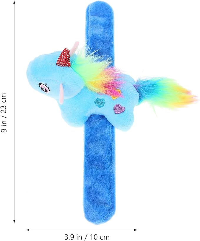 Abaodam Animal Slap Bracelet Unicorn Slap Bracelet Plush Stuffed Animal Hugger Snap Wrist Band for Kids Birthday Party Favors