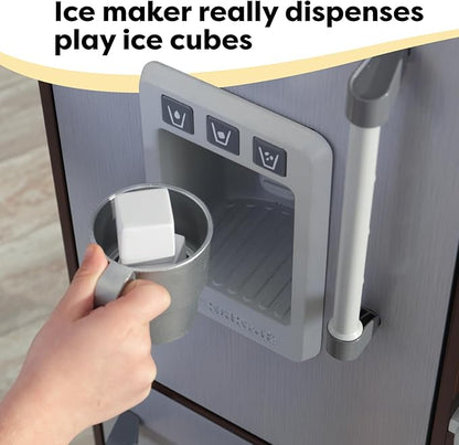 KidKraft Uptown Elite Espresso Play Kitchen with EZ Kraft Assembly™, Lights and Sounds, Working Ice Maker and Click and Turn Knobs, Gift for Ages 3+