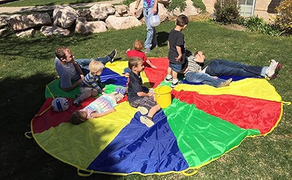 Sonyabecca Parachute Kids Play 8FT,10FT,12FT,16FT,20FT for 8-12 Years Game, Kids Party Game