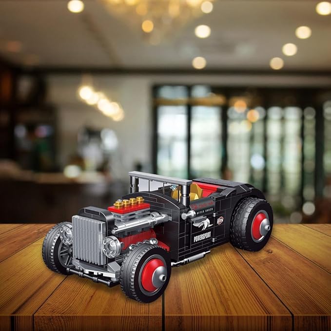 RiceBlock Champion Car Building Toys Gifts for Kids Boys Aged 7-14, Retro Car Building Blocks Sets, 452 Pieces DIY Building Kit Compatible with Lego Sets