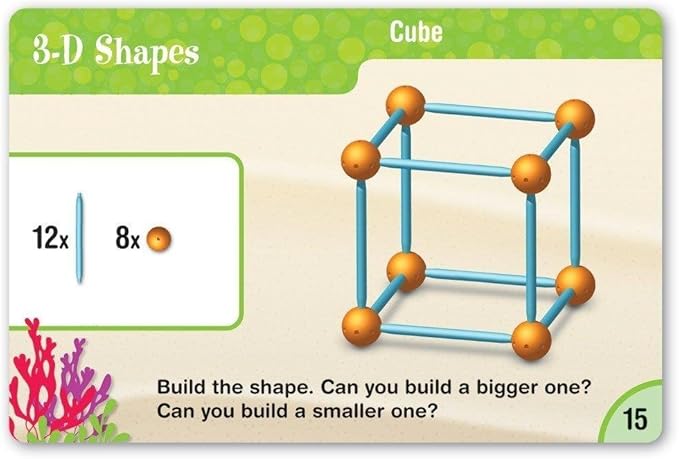 Learning Resources Dive into Shapes! A Sea and Build Geometry Set - Math Manipulatives, 3d Classroom Must Haves, STEM Games, Fine Motor Skills, Science Experiments for Kids, Building Supplies