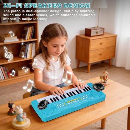 Keyboard Piano for Kids, BIGFUN 37 Keys Toddler Piano Multifunction Music Educational Instrument Toy, Electronic Kids Keyboard Set for 3-7 Year Old Girls and Boys (2PCS, Purple + Blue)
