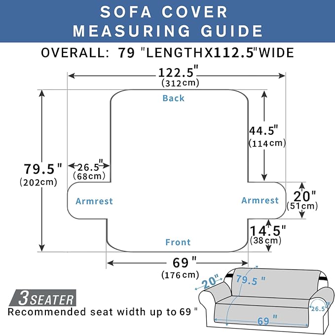 XINEAGE Quilted Sofa Cover Waterproof Couch Covers for 3 Cushion Couch, Super Soft Washable Slipcover with Pockets & Non-Slip Elastic Straps, Thick Furniture Protector (Sofa, Black)