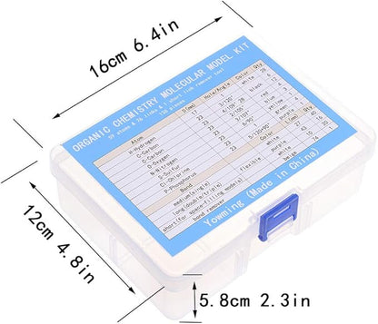 Jingzan 136 Pieces Organic Chemistry Model Kit, Chemistry Molecular Model Kit Set for Student or Teacher - 59 Atoms & 76 Bonds & 1 Short Link Remover Tool - Science Toys